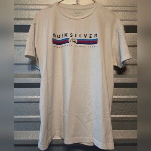 Quiksilver White Graphic Tee for Men